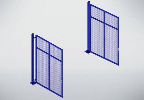 Trennwandsystem 9200, Doppelflügeltor, B 4000, H 2950 mm, ultramarinblau-1
