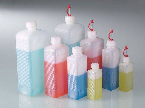 Enghalsflasche aus HDPE, rechteckige Grundfläche, 250 ml, VE = 150 Stück-0