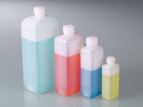 Enghalsflasche aus HDPE, rechteckige Grundfläche, 250 ml, VE = 150 Stück-1