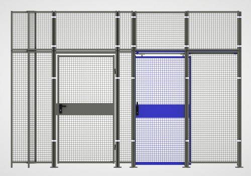 Trennwandsystem 9200, Schiebetür, einflügelig, B 1000, staubgrau-1