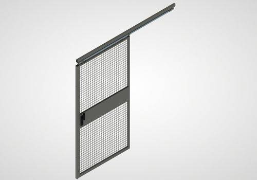 Trennwandsystem 9200, Schiebetür, einflügelig, B 1000, staubgrau-2