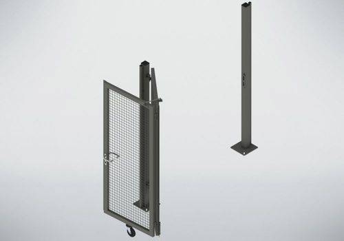 Trennwandsystem 9200, Falttor-Einseitig-2 Flügel, B 2000, H 2200 mm, staubgrau-0