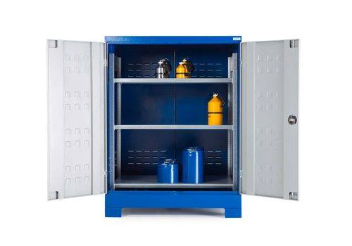 SteelSafe Gefahrstoffdepot D4, mit Türen und Stahlregal für Kleingebinde, 220 Liter-3