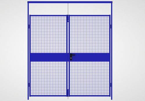 Trennwandsystem 9200, Doppelflügeltür, B 2200 mm, H 2550 mm, ultramarinblau-0