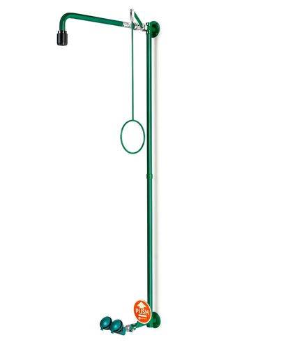Körperdusche mit Augendusche, grün, Wandmontage, BR 861085/75 l-0