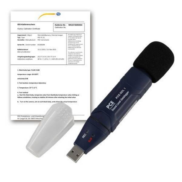 Mini-Schallpegelmessgerät PCE-SDL, Messbereich 30 - 130 dB + ISO-Zertifikat