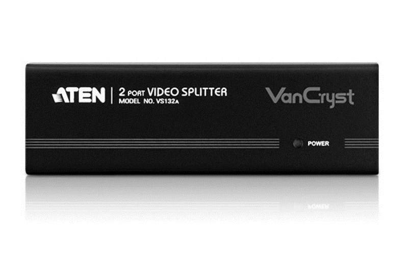 ATEN VS132A 2 Port VGA-Splitter mit eingebautem Repeater 2048 x 1536 Pixel Schwarz-2