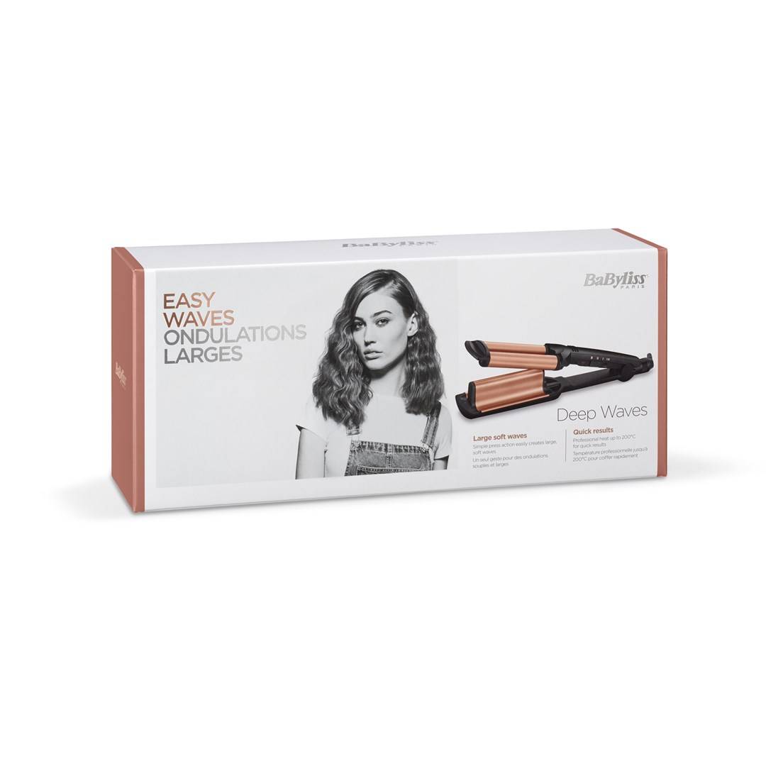 Babyliss Deep Waves Welleneisen Schwarz, Gold automatische Abschaltung-6