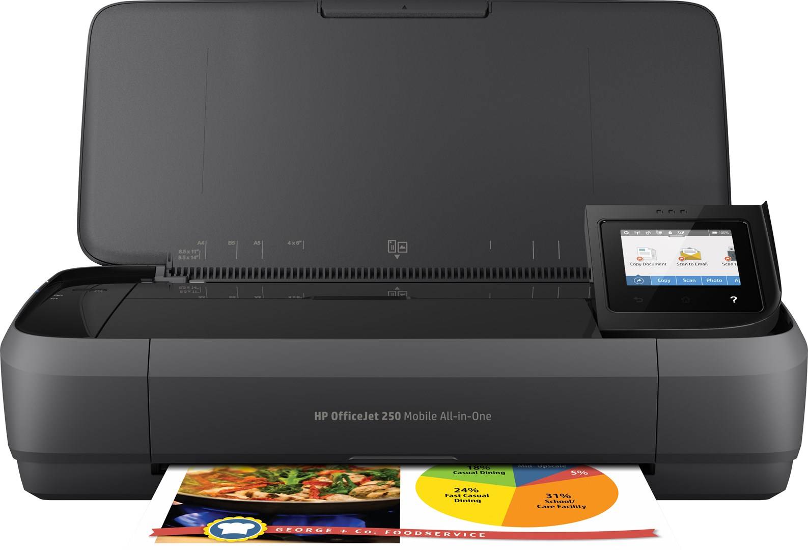 HP OfficeJet 250 Mobiler All-in-One-Drucker, Thermal Inkjet, Farbdruck, 4800 x 1200 DPI, A4, Direktd-5