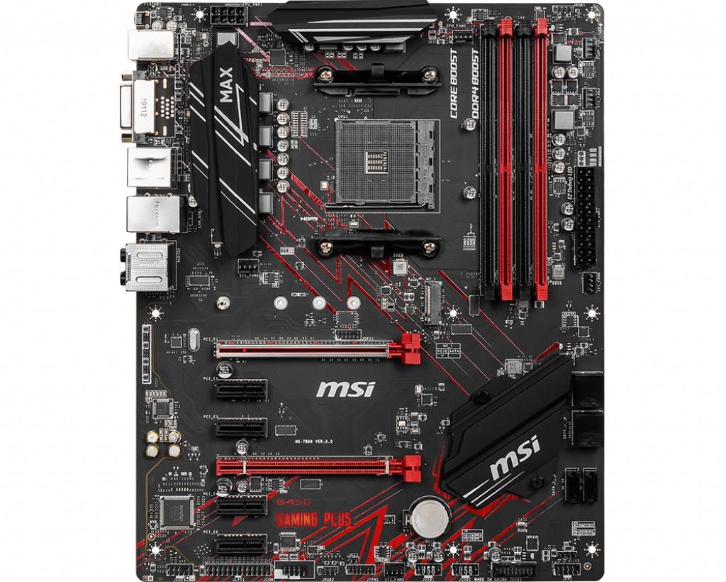MSI B450 GAMING PLUS MAX - Motherboard - ATX - Socket AM4 - AMD B450 Chipsatz - USB 3.1 Gen 1, USB 3.1 Gen 2-6