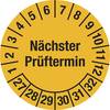 Mehrjahresplakette Nächster Prüftermin Dokumentenfolie Ø 20 mm 27 - 32 gelb. H. Marahrens Sicherheits- |