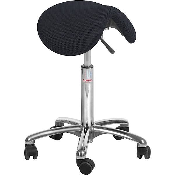 Sattelstuhl für dynamisches Sitzen Sitzhöhe 530 - 720 mm Stoff schwarz. Global Stole A S-0