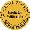 Mehrjahresplakette Nächster Prüftermin Dokumentenfolie Ø 20 mm 29 - 34 gelb. H. Marahrens Sicherheits- |