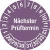 Nächster Prüftermin Mehrjahreszahlen Dokumentenfolie Ø 25 mm VE 10 Stk 28 - 33 violett. H. Marahrens