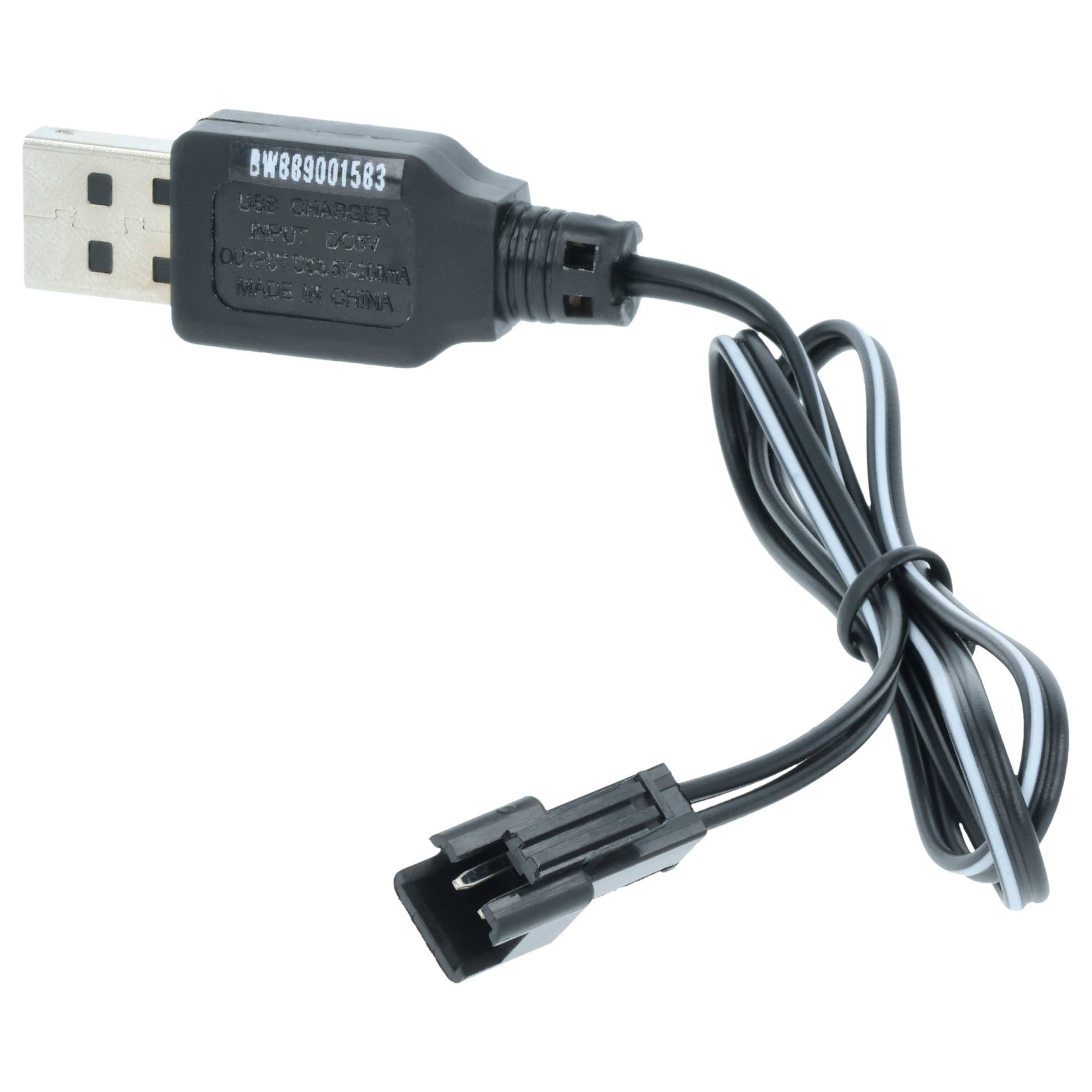 vhbw USB-Ladekabel für RC-Akkus mit SM-2P-Anschluss | RC-Modellbau Akkupacks - 60 cm 3,6 V-2