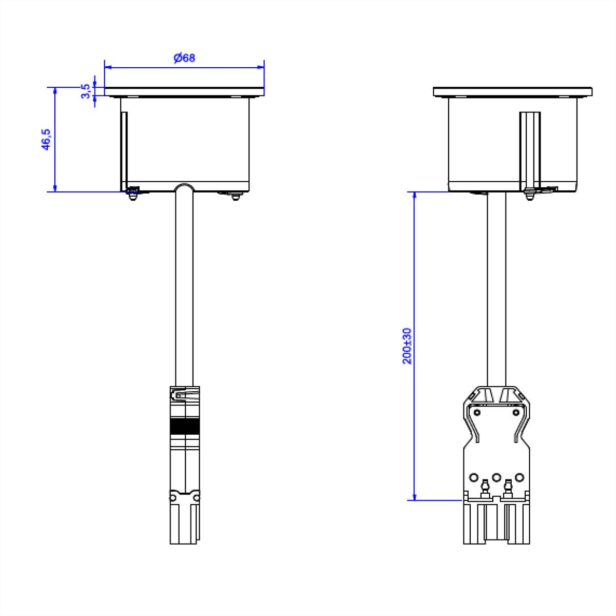 BACHMANN PIX 1xCEE7/3 0,2m GST18 RAL9010-1