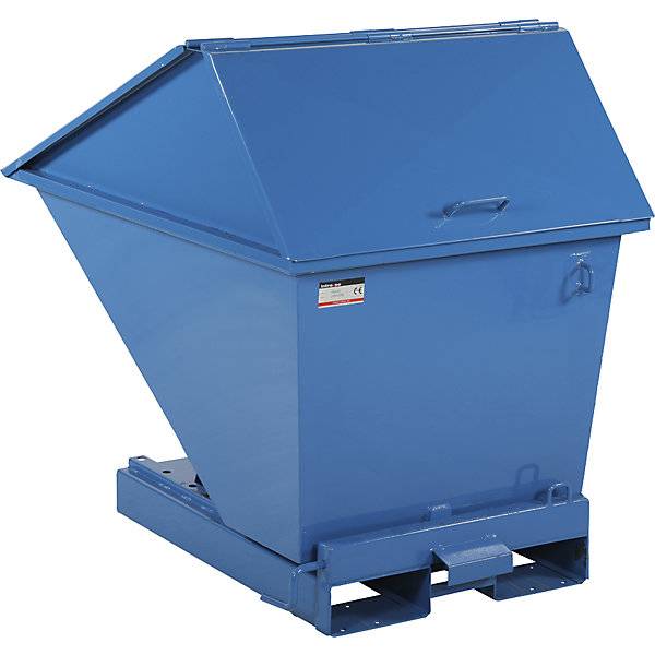 Kippbehälter mit Hochdeckel blau Volumen 200 l. TAKKT Industrial & Packaging GmbH 78269049-0