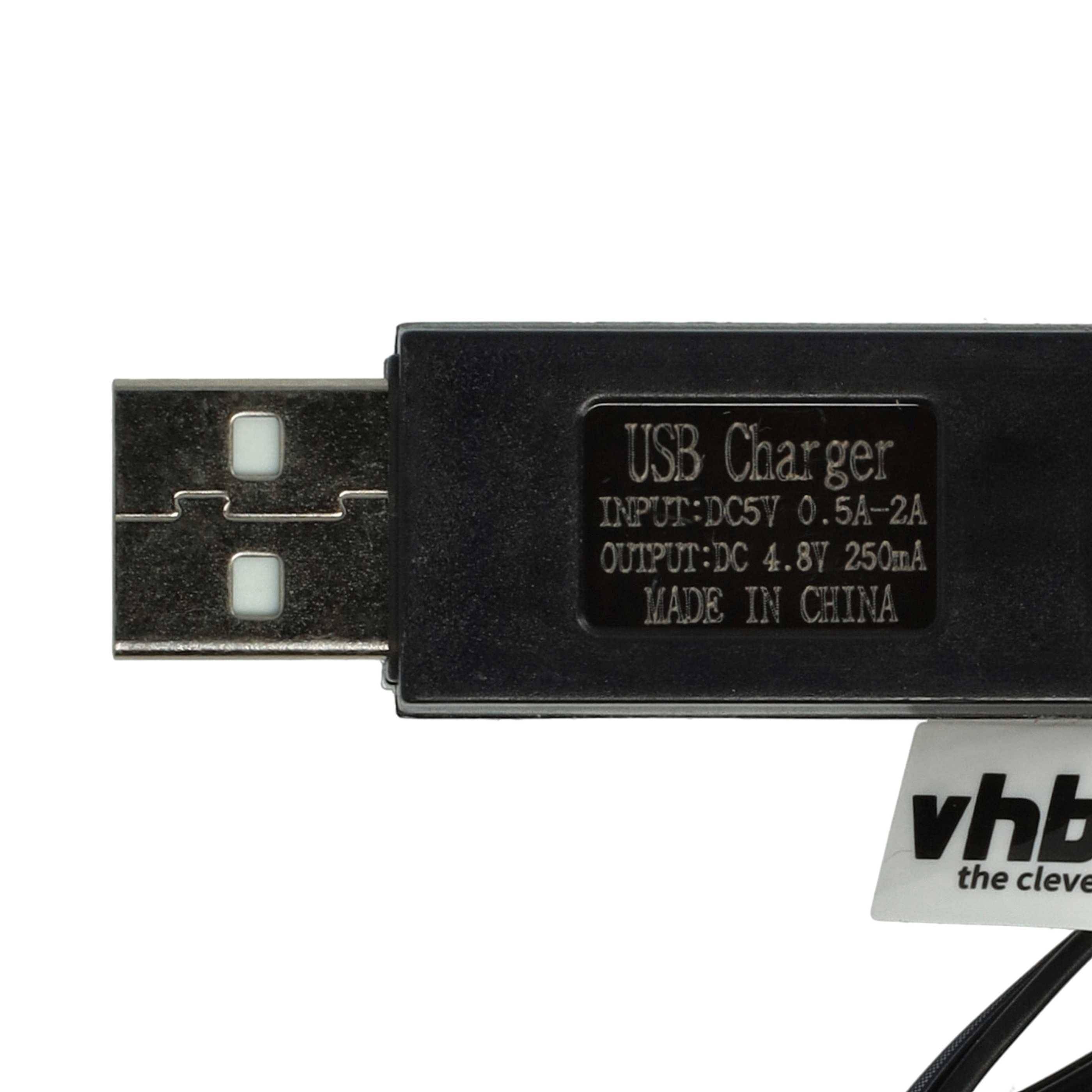 vhbw USB-Ladekabel für RC-Akkus mit JST-Anschluss | RC-Modellbau Akkupacks - 60 cm 4,8 V-4