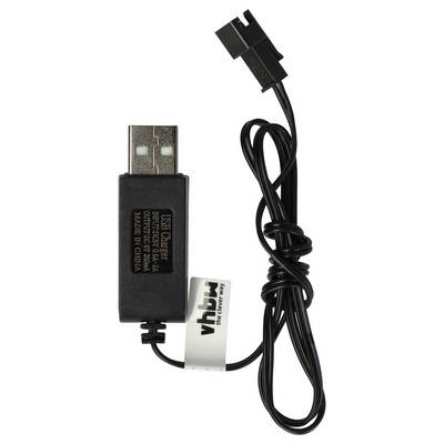 vhbw USB-Ladekabel für RC-Akkus mit SM-2P-Anschluss | RC-Modellbau Akkupacks - 60 cm 6 V-0