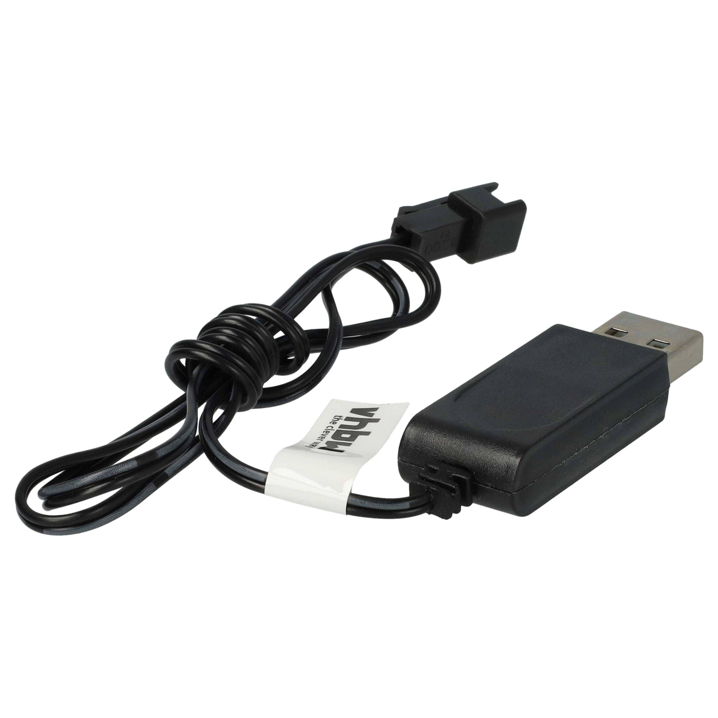 vhbw USB-Ladekabel für RC-Akkus mit SM-2P-Anschluss | RC-Modellbau Akkupacks - 60 cm 6 V-3