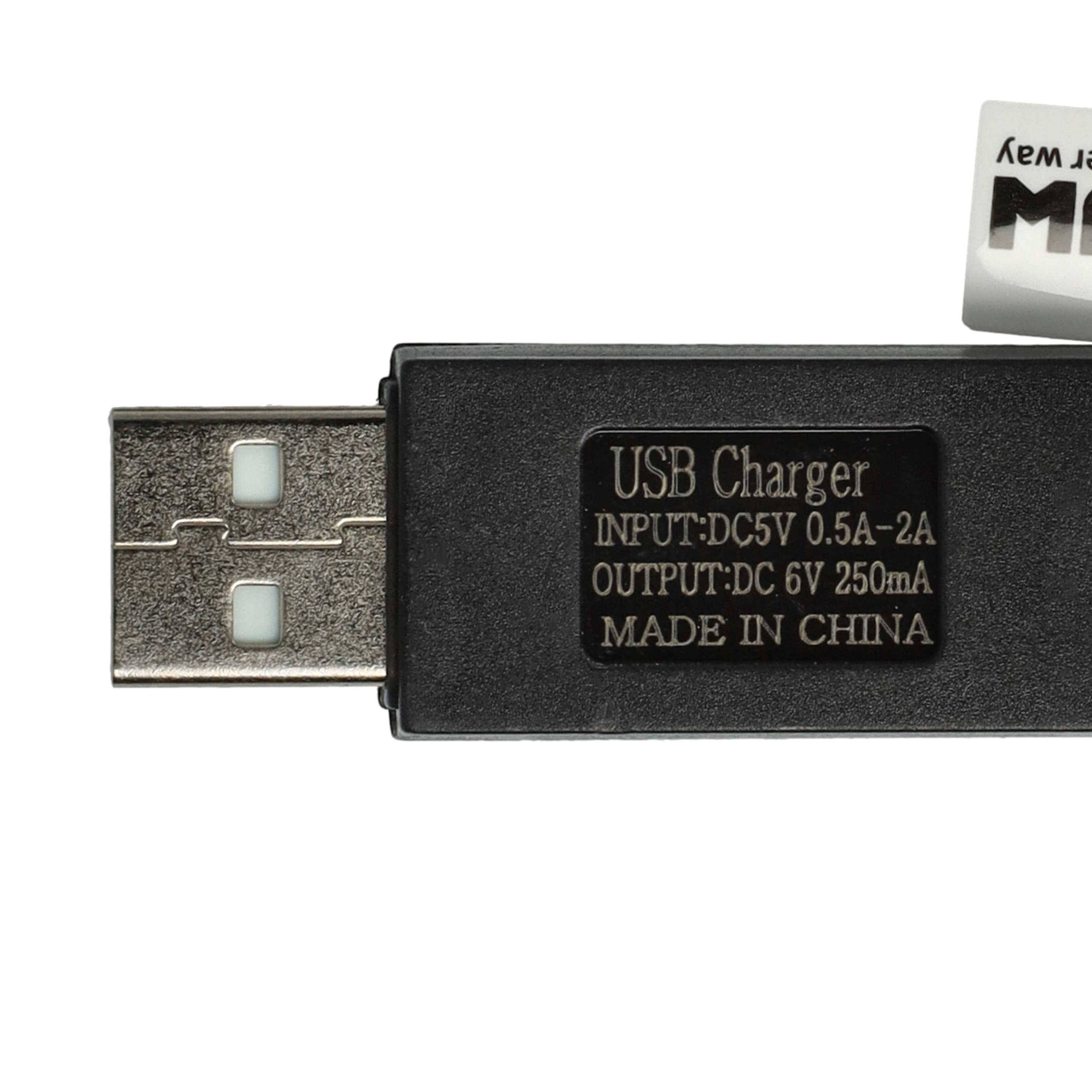 vhbw USB-Ladekabel für RC-Akkus mit SM-2P-Anschluss | RC-Modellbau Akkupacks - 60 cm 6 V-4