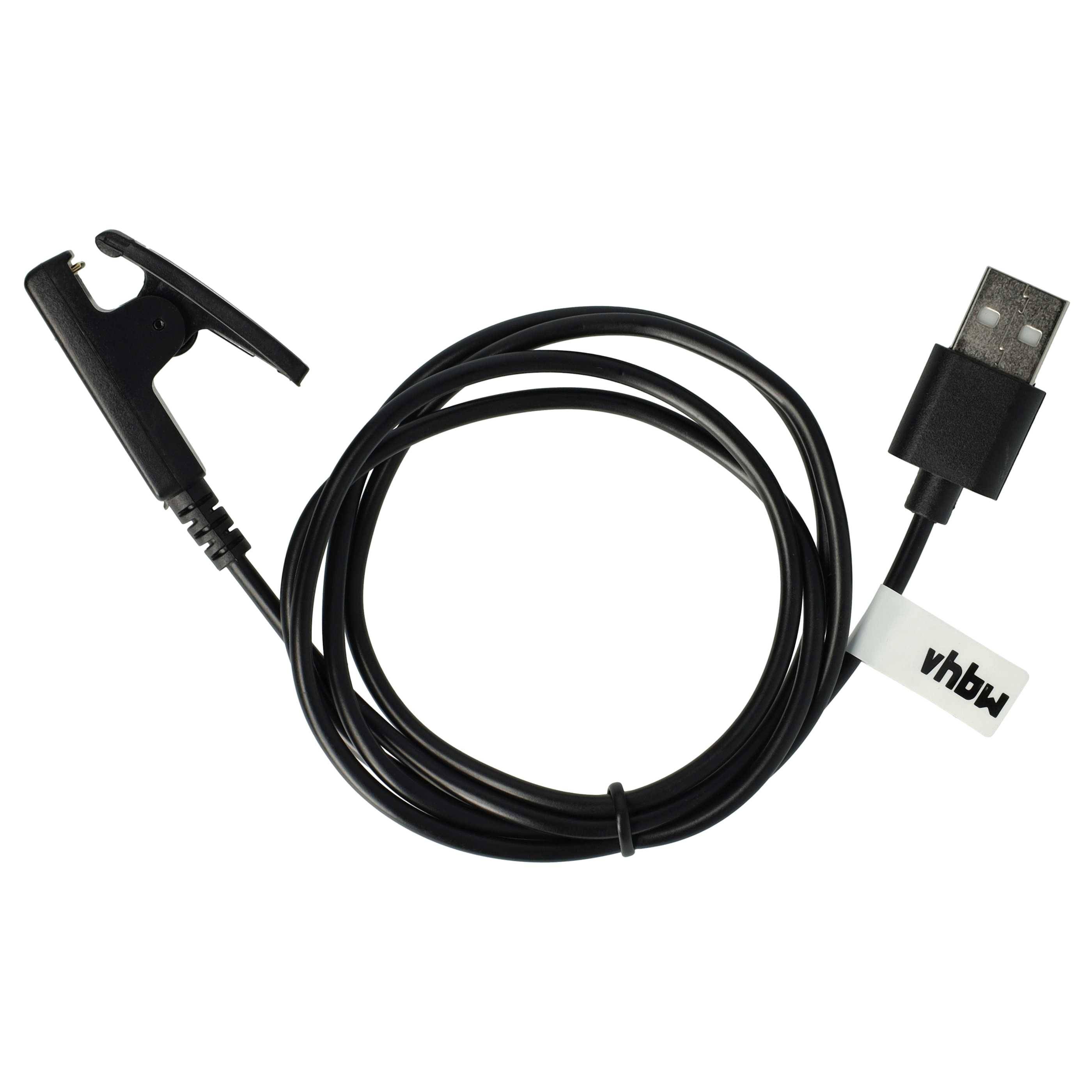 vhbw USB Ladekabel Ersatz für Garmin 010-11029-19 für Smartwatch Fitnesstracker - Ladestation Schwarz, 100 cm-1