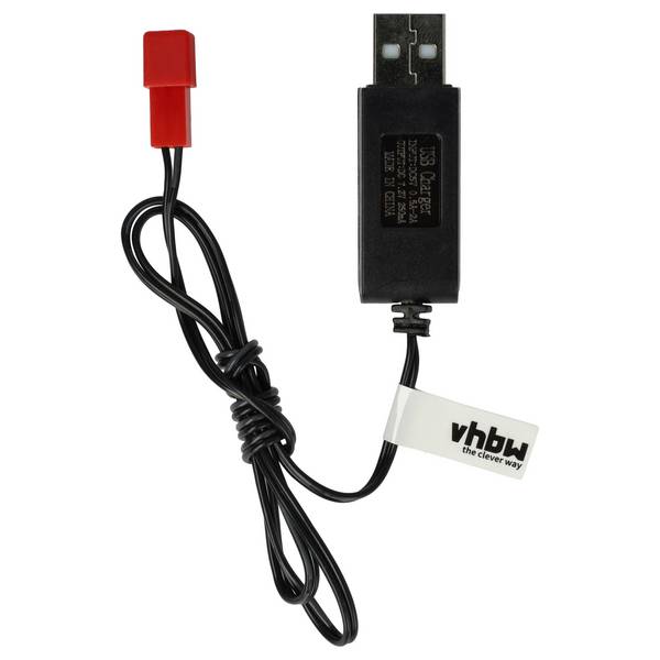 vhbw USB-Ladekabel für RC-Akkus mit JST-Anschluss | RC-Modellbau Akkupacks - 60 cm 7,2 V