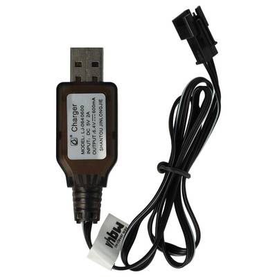 vhbw USB-Ladekabel für RC-Akkus mit SM-3P-Anschluss | RC-Modellbau Akkupacks - 60 cm 6,4 V-0