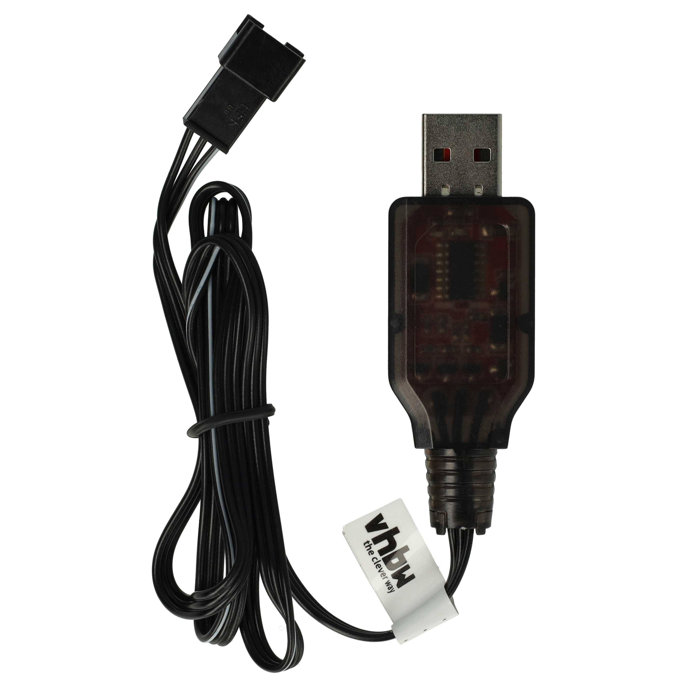 vhbw USB-Ladekabel für RC-Akkus mit SM-3P-Anschluss | RC-Modellbau Akkupacks - 60 cm 6,4 V-1