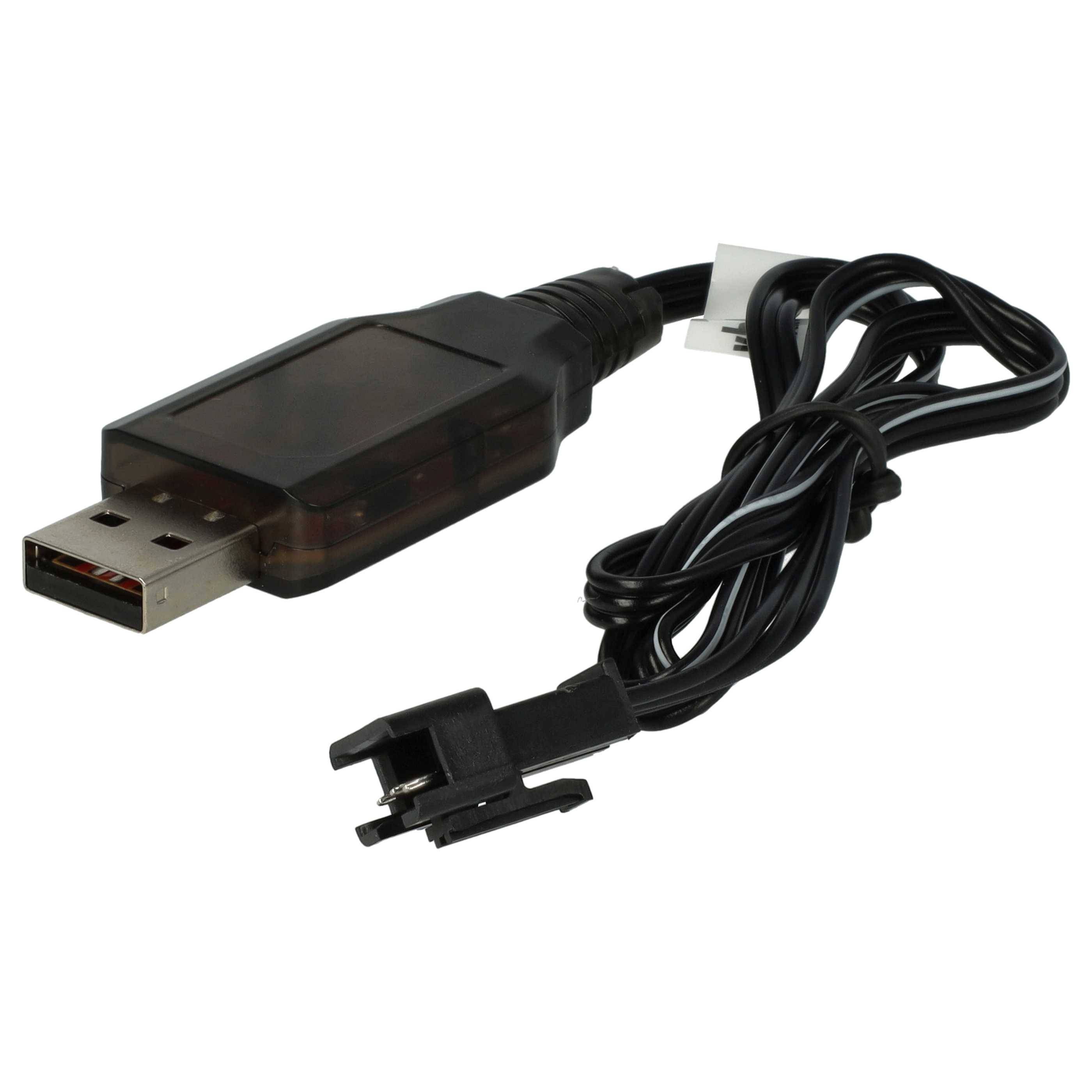 vhbw USB-Ladekabel für RC-Akkus mit SM-3P-Anschluss | RC-Modellbau Akkupacks - 60 cm 6,4 V-3