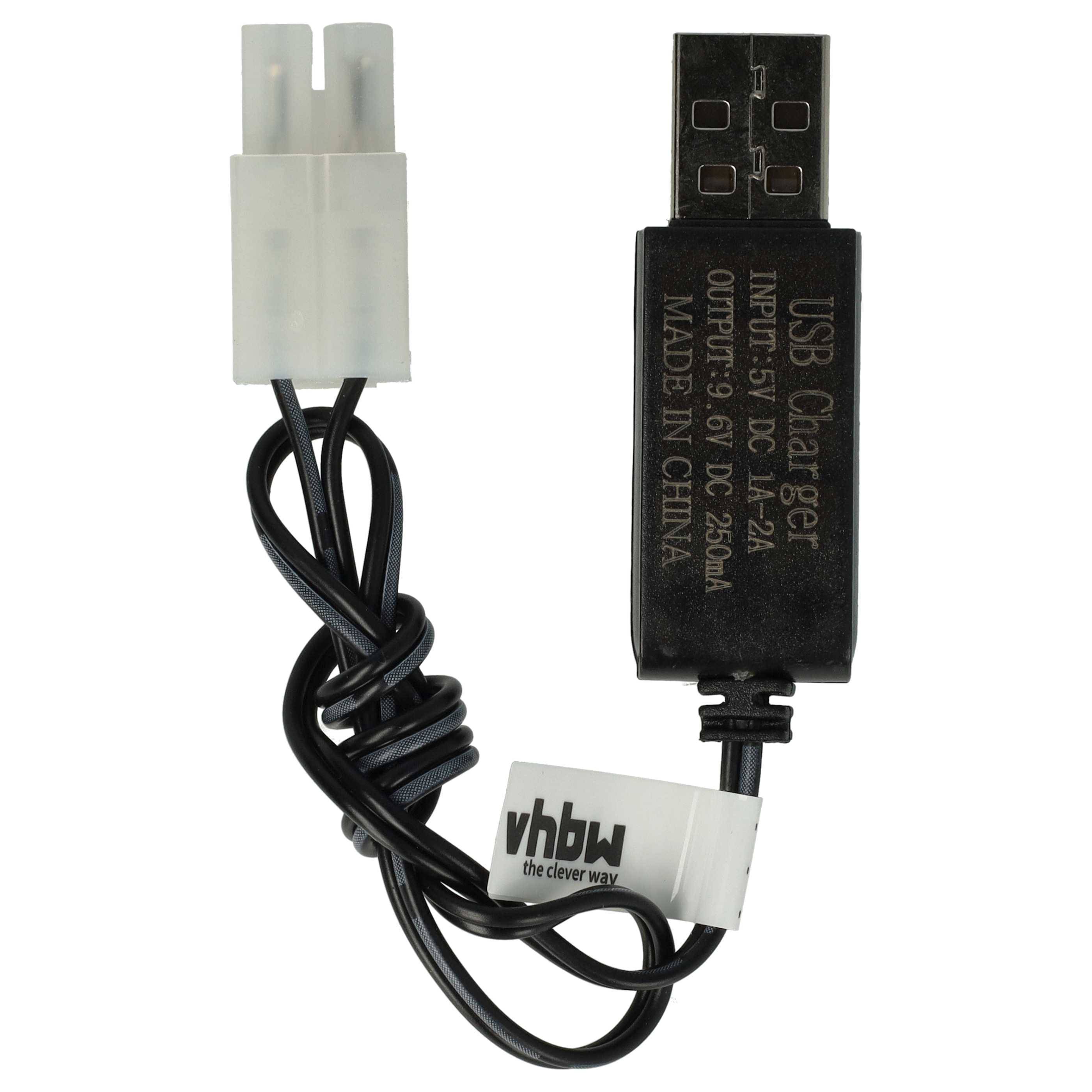 vhbw USB-Ladekabel für RC-Akkus mit Tamiya-Anschluss | RC-Modellbau Akkupacks - 60 cm 9,6 V-0