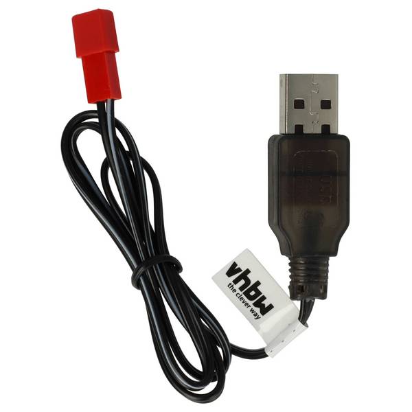 vhbw USB-Ladekabel für RC-Akkus mit JST-Anschluss | RC-Modellbau Akkupacks - 60 cm 3,6 V