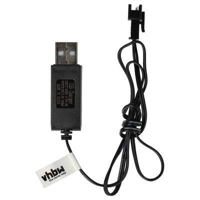 vhbw USB-Ladekabel für RC-Akkus mit SM-2P-Anschluss | RC-Modellbau Akkupacks - 60 cm 7,2 V-0