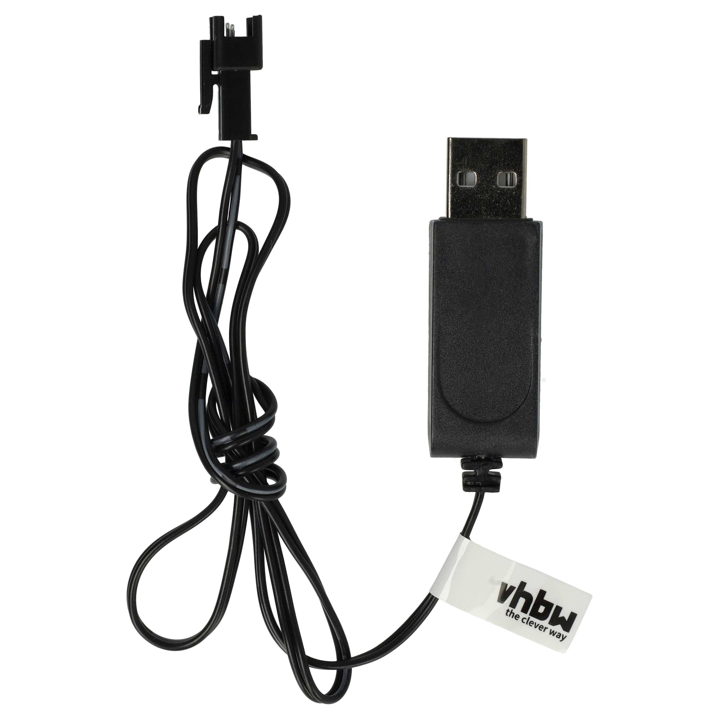 vhbw USB-Ladekabel für RC-Akkus mit SM-2P-Anschluss | RC-Modellbau Akkupacks - 60 cm 7,2 V-1