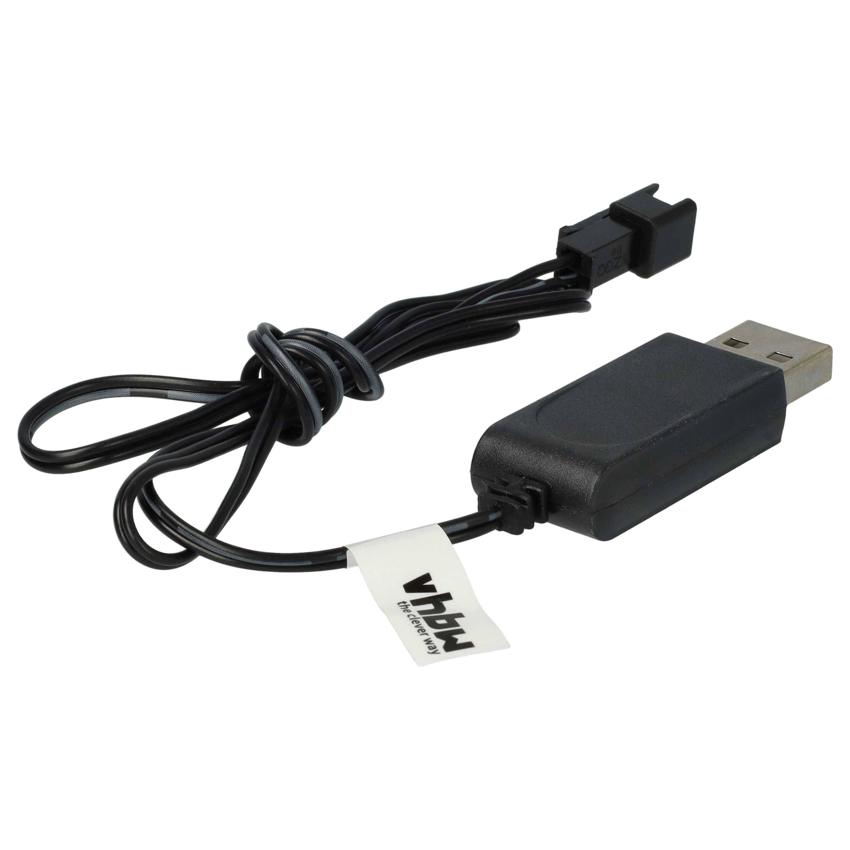 vhbw USB-Ladekabel für RC-Akkus mit SM-2P-Anschluss | RC-Modellbau Akkupacks - 60 cm 7,2 V-2