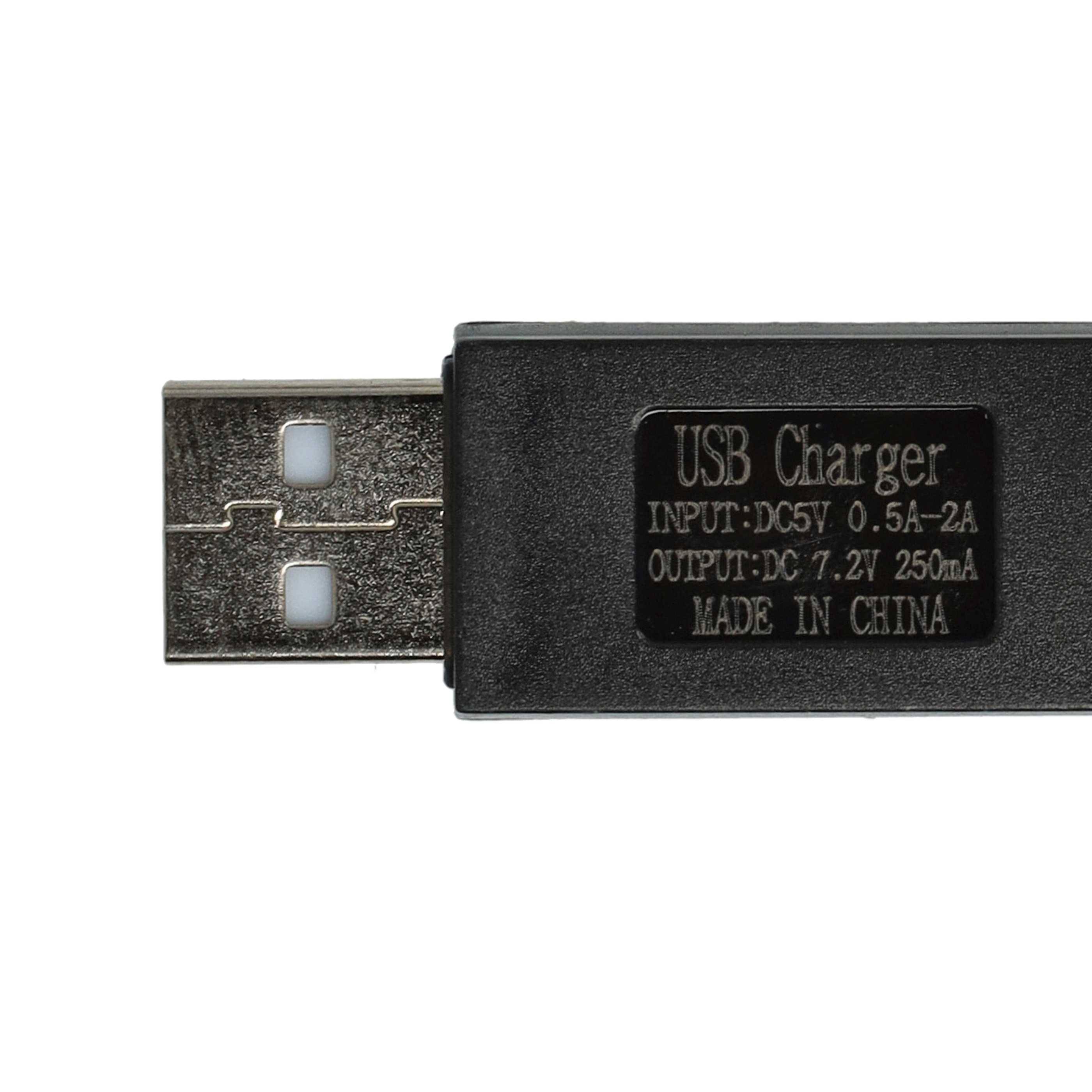 vhbw USB-Ladekabel für RC-Akkus mit SM-2P-Anschluss | RC-Modellbau Akkupacks - 60 cm 7,2 V-4