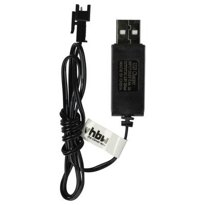 vhbw USB-Ladekabel für RC-Akkus mit SM-2P-Anschluss | RC-Modellbau Akkupacks - 60 cm 4,8 V-0