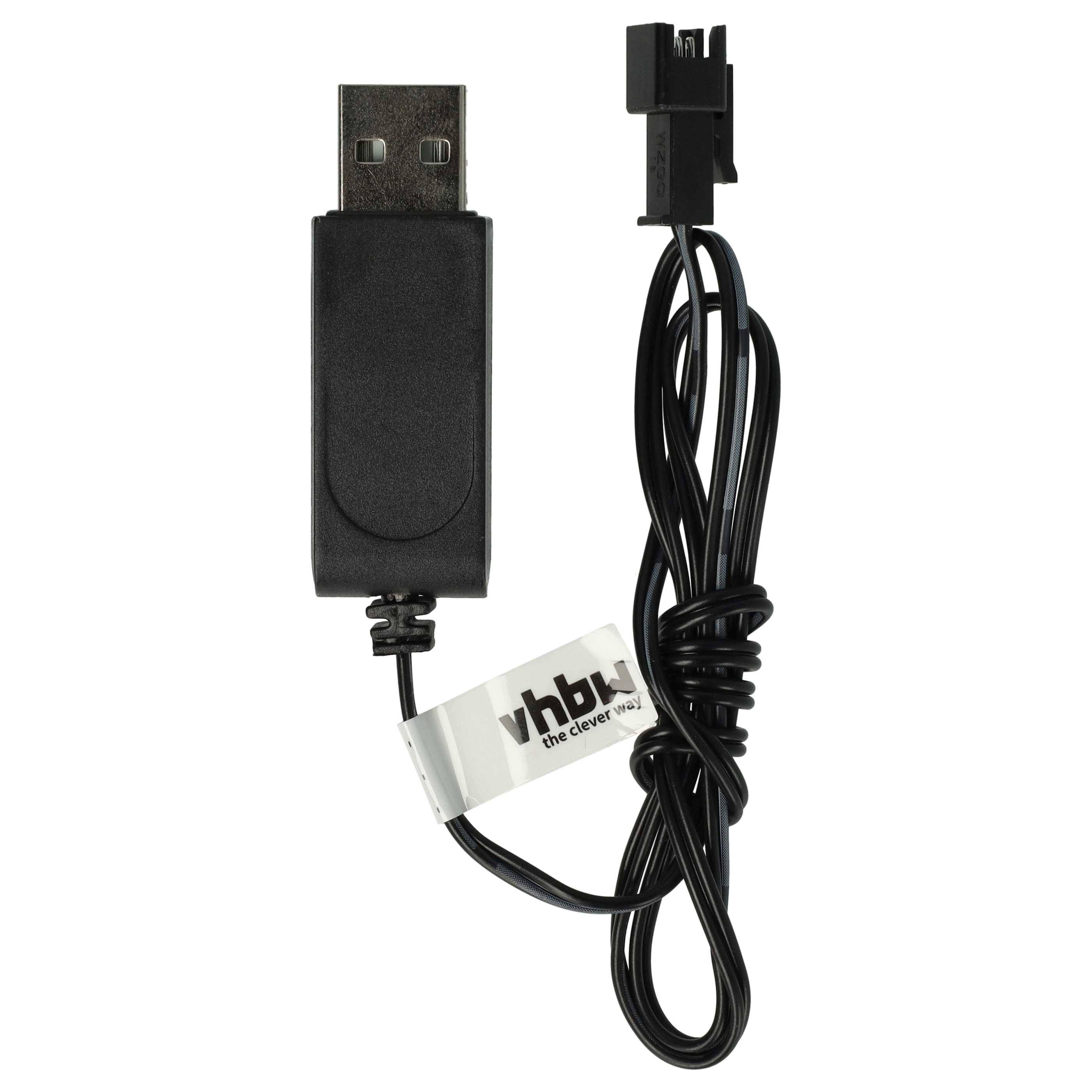 vhbw USB-Ladekabel für RC-Akkus mit SM-2P-Anschluss | RC-Modellbau Akkupacks - 60 cm 4,8 V-1