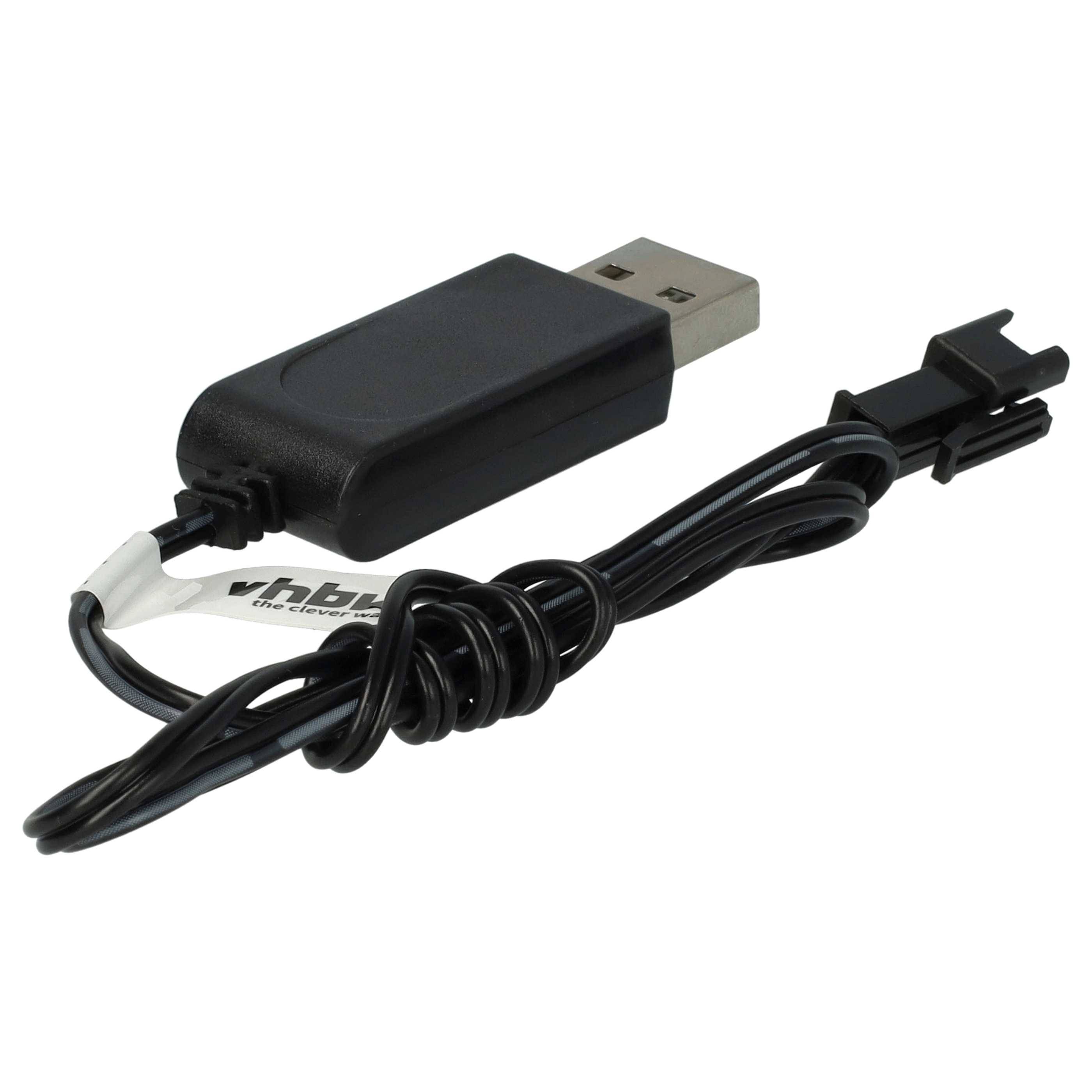 vhbw USB-Ladekabel für RC-Akkus mit SM-2P-Anschluss | RC-Modellbau Akkupacks - 60 cm 4,8 V-2