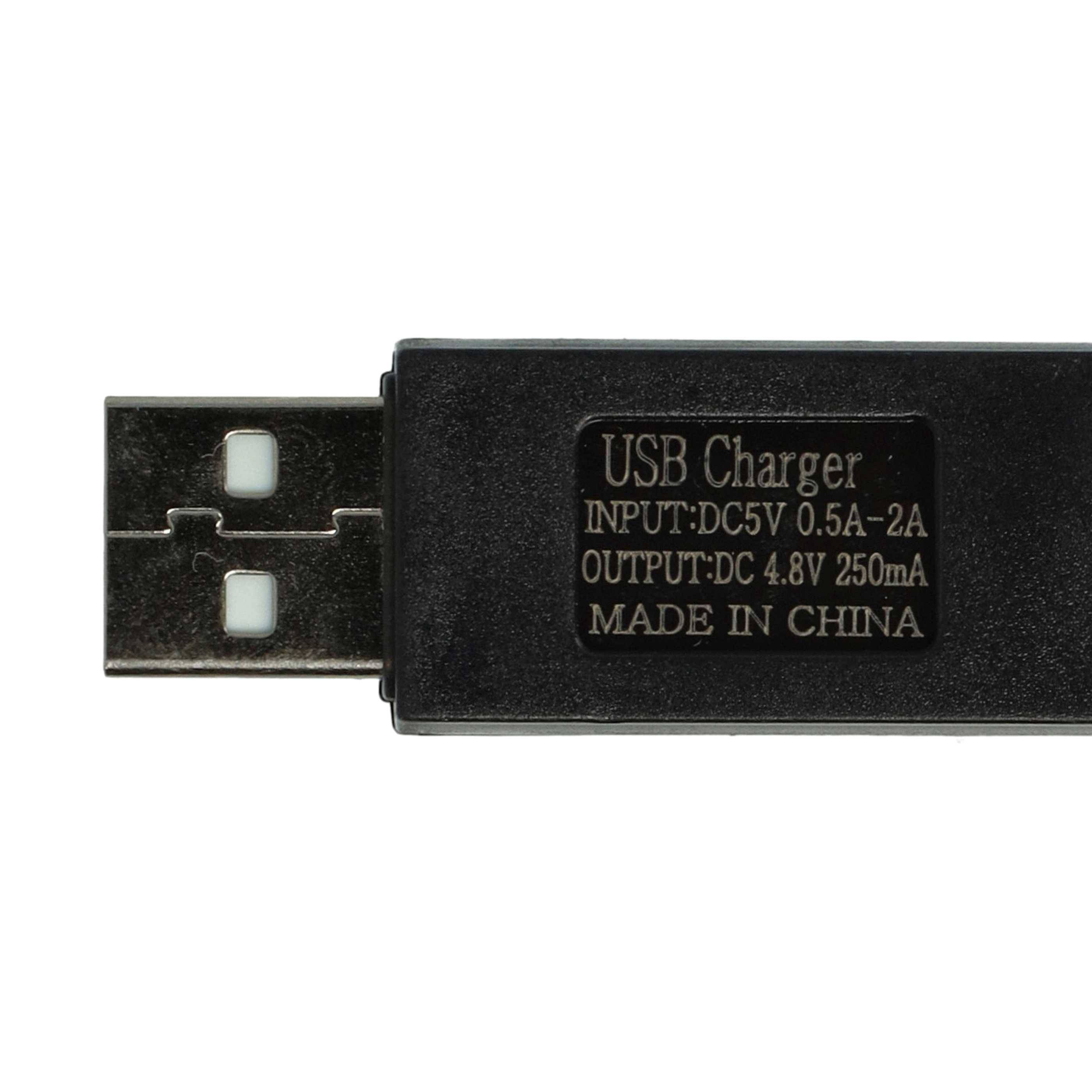 vhbw USB-Ladekabel für RC-Akkus mit SM-2P-Anschluss | RC-Modellbau Akkupacks - 60 cm 4,8 V-4