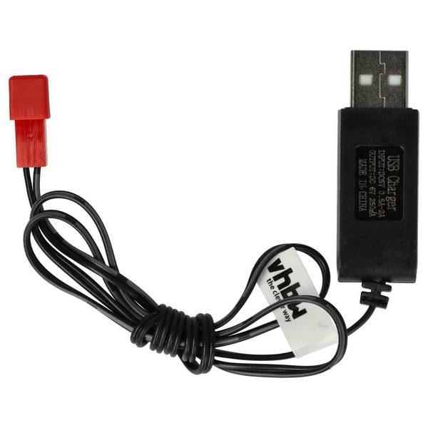 vhbw USB-Ladekabel für RC-Akkus mit JST-Anschluss | RC-Modellbau Akkupacks - 60 cm 6 V