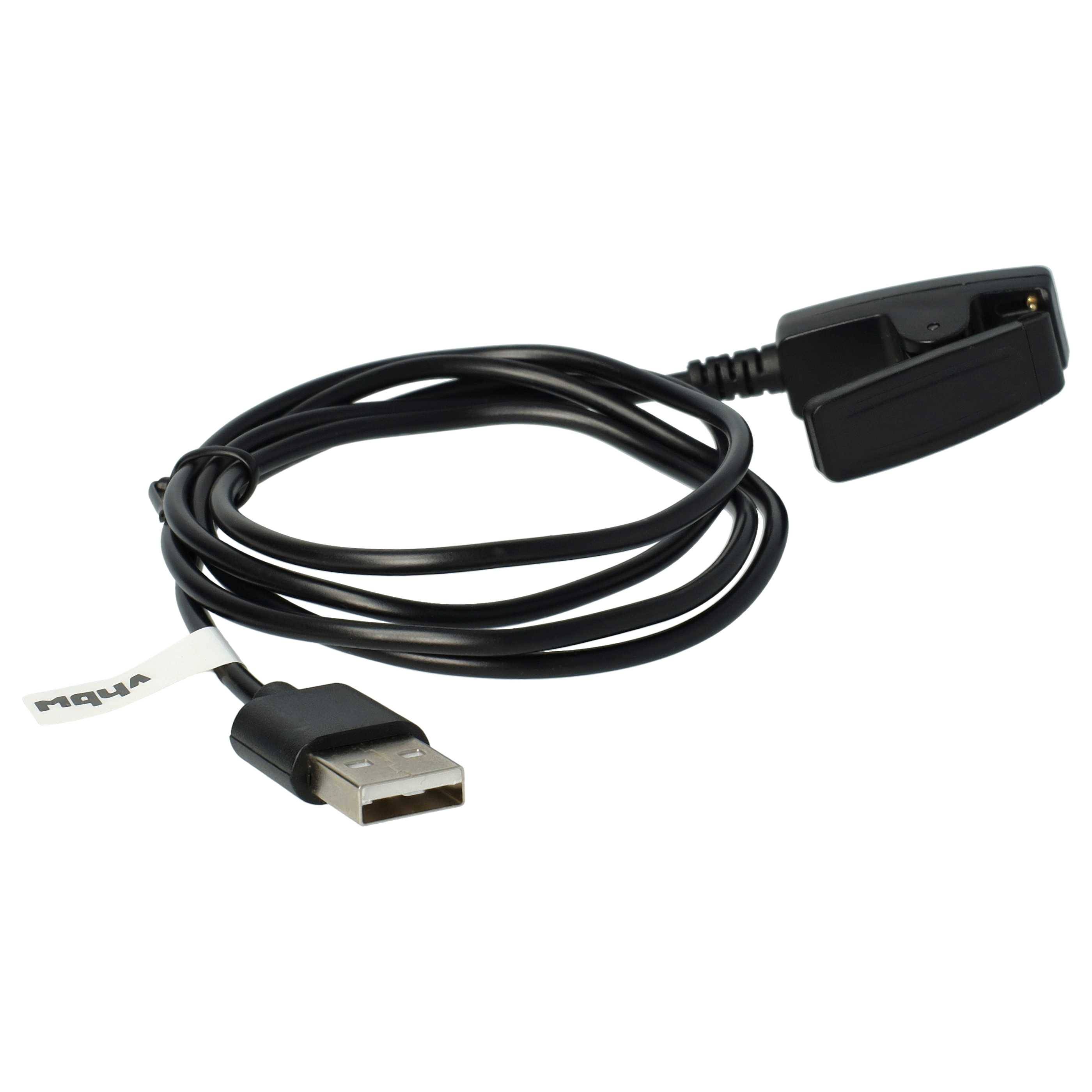 vhbw USB Ladekabel kompatibel mit Garmin Approach S20 | G10 Smartwatch Fitnesstracker - Ladestation Schwarz, 100 cm-3
