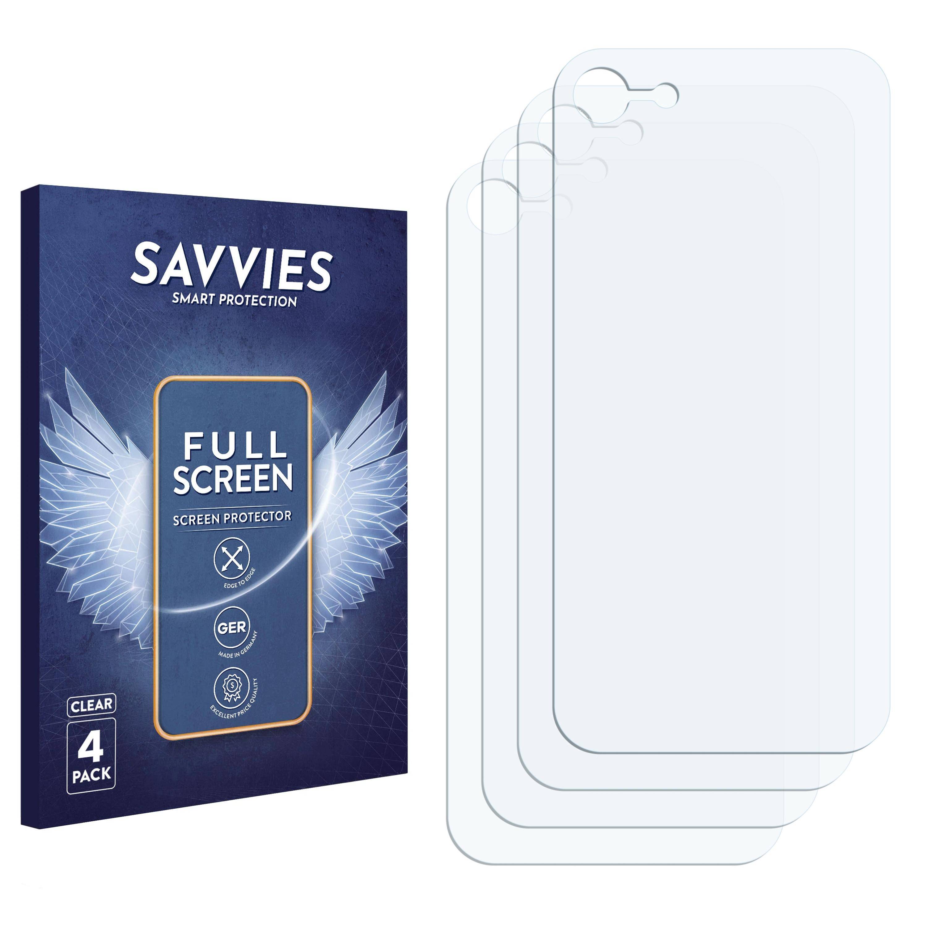4x Savvies Flex Full-Cover Schutzfolie für Apple iPhone SE 2 / SE 3 (Rückseite) Full-Screen 3D Curved Transparent-2