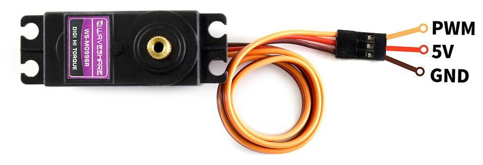 Waveshare MG996R Servo-Motor: 4,8 - 6V, Metallgetriebe, 9-11kg/cm Drehmoment, 180° Drehwinkel-1