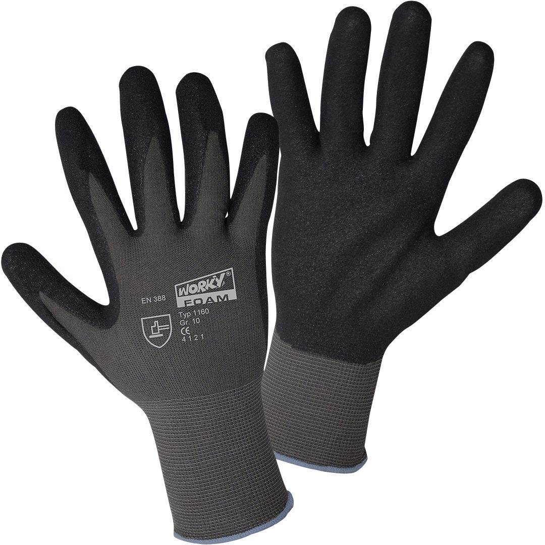 Handschuhe : 9 Worky L+D NITRIL GRID 1167-9 Nylon Arbeitshandschuh Größe L EN 