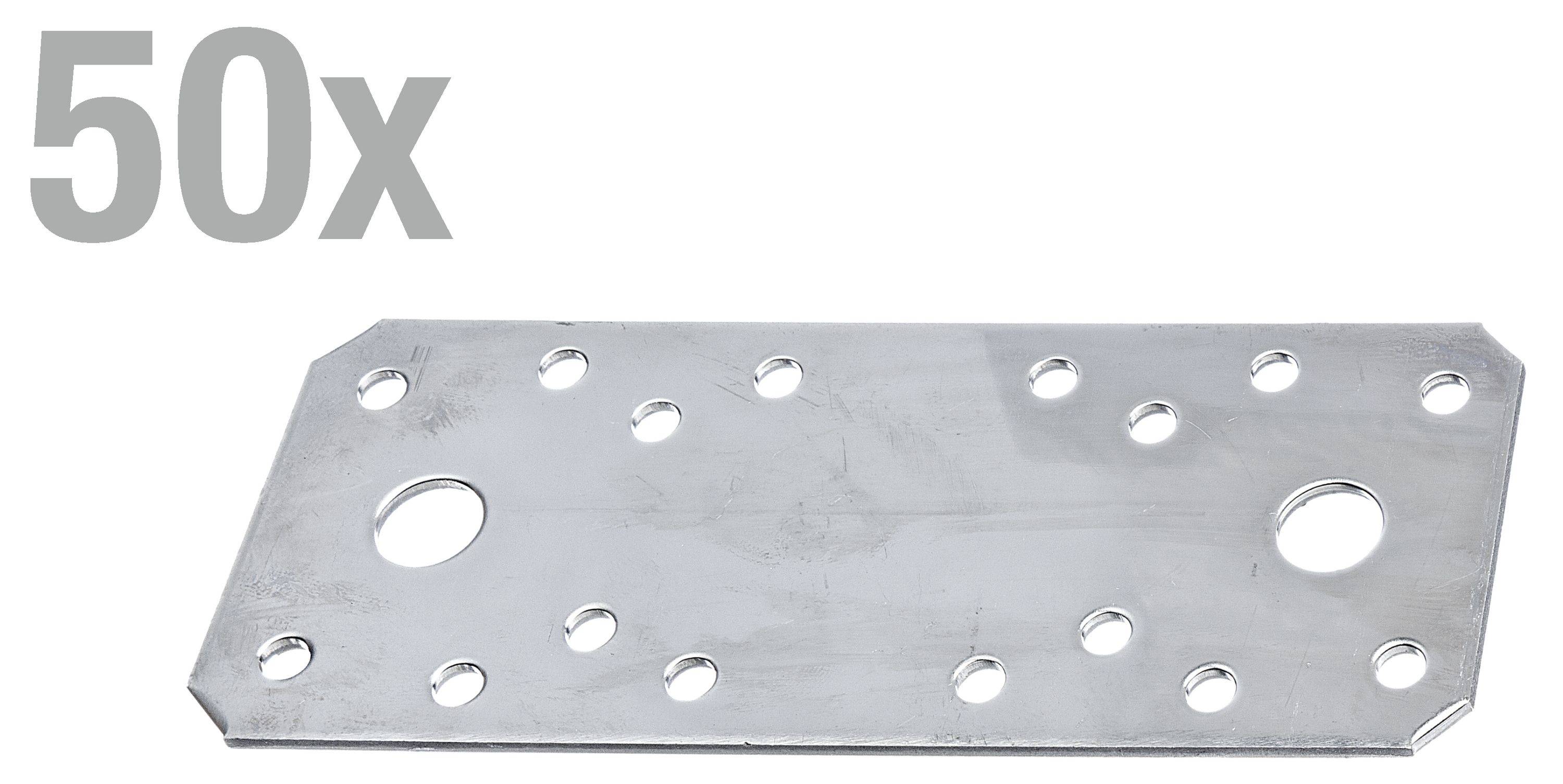 Alberts 50x Flachverbinder Lochplatten Holzverbinder Nagelplatte 96 x 35 mm-1