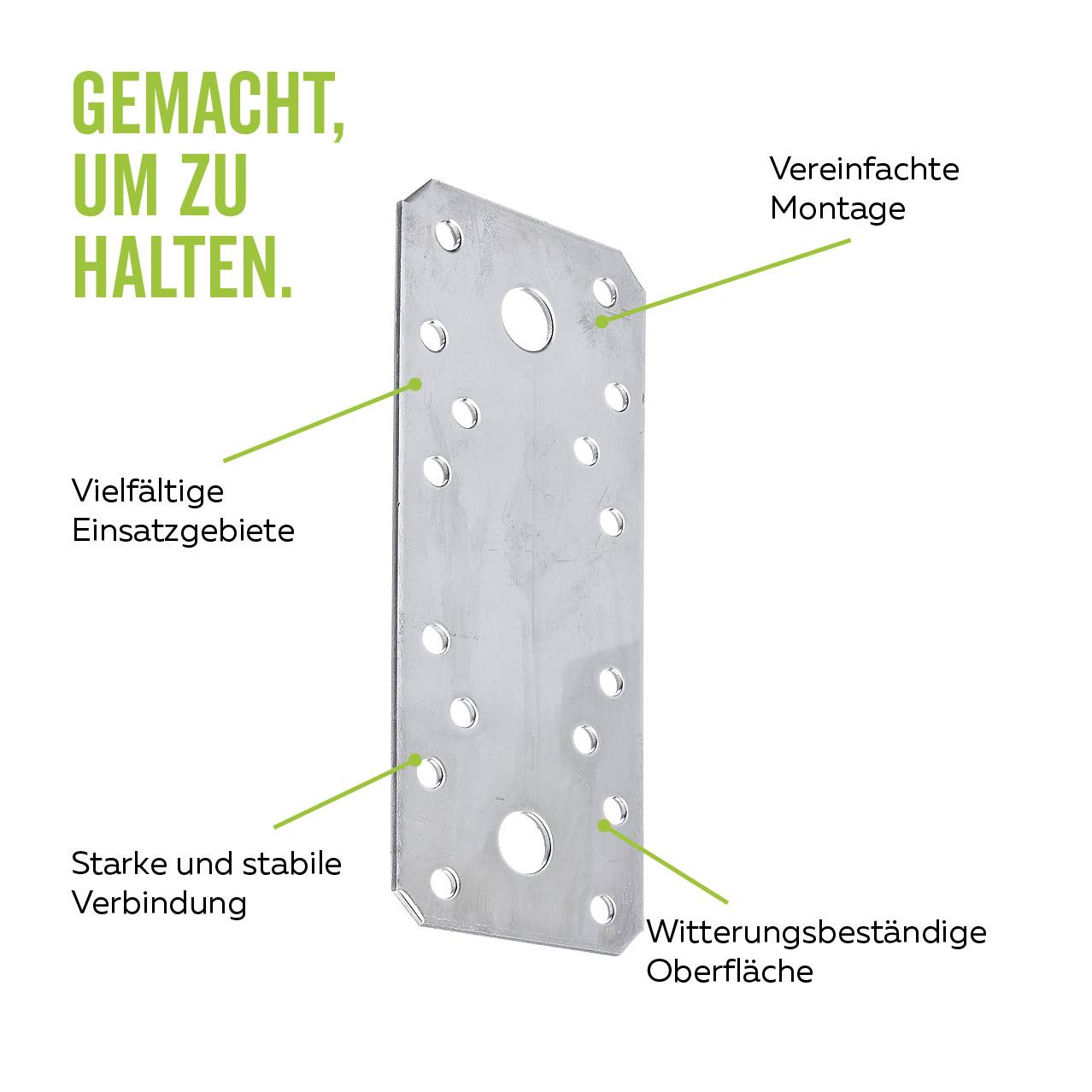 Alberts 50x Flachverbinder Lochplatten Holzverbinder Nagelplatte 96 x 35 mm-3