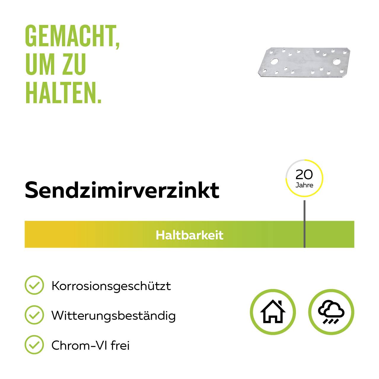 Alberts 50x Flachverbinder Lochplatten Holzverbinder Nagelplatte 96 x 35 mm-4