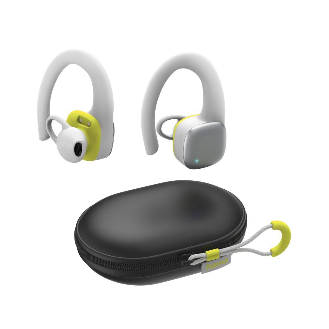 hama 00184115 Bluetooth®-Kopfhörer "Spirit Athletics", True Wireless, Ohrbügel, Weiß/Gelb-0