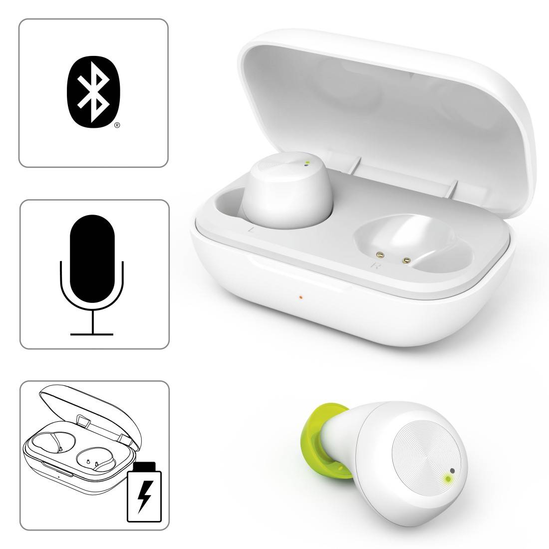 hama 00184126 Bluetooth®-Kopfhörer "Spirit Chop", True Wireless, In-Ear, Weiß-2